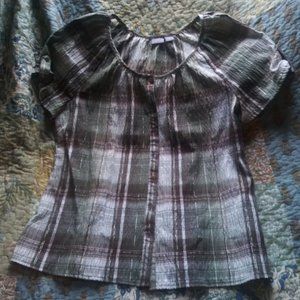 Button-Down Peasant Top